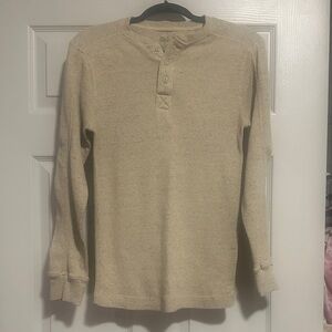 Falls Creek Men's Long Sleeve Beige Henley